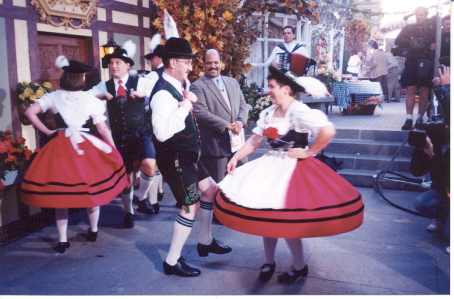 HSV Bavaria performing an Oktoberfest set for morning television cameras